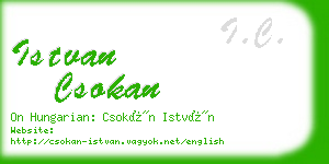 istvan csokan business card